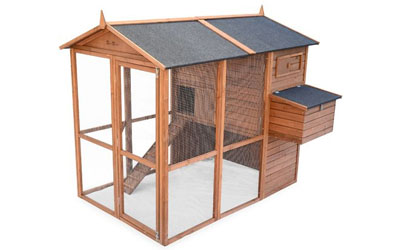 Poulailler en bois COTENTINE, 6 à 8 poules, cage à poule avec enclos